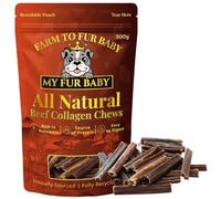 Natural Collagen Chews for Dogs - 15cm - 20 count -Air-Dried Beef Collagen Sticks - Grain Free, Single Ingredient Dog Chews - Supports Joints, Skin & Coat - My Fur Baby
