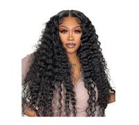 Natural Color 13x6 Deep Wave Wigs, Human Hair HD Full Lace Frontal Wig Pre Plucked Bleached Knots 200 Density Adds Volume(38inch)
