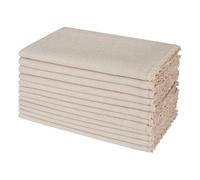 Natural Color Blend Cotton Linen Napkins Set of 12 - with Lace 12x12 Inch Decorative Elegant Washable Reusable Flax Dinner Napkin for Dining Table Décor Wedding Party Christmas New Year & Everyday Use