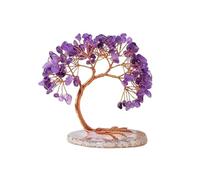 Natural Color Crystal Money Tree Agate Base Gravel Life Money Tree Yoga Meditation Home Decor Gift(Amethyst)