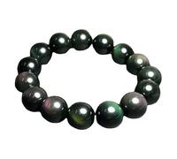 Natural Colored Obsidian Eye Bracelet for Couples - Single Circle Cat Eye Bracelet(About 10mm)