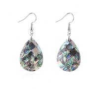 Natural Colorful Abalone Shell Earrings for Women Casual Beach Jewelry Round Square Heart Shaped Seashell Drop Earring