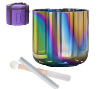 Natural Colorful Cosmic Light Alchemy Bowl,Alchemy Clear Cosmic Light Quartz Crystal Singing Bowl For Sound Healing And Prayer, Stress Reduction,A Note-6In 432Hz+Bag