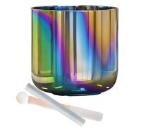 Natural Colorful Cosmic Light Alchemy Bowl,Alchemy Clear Cosmic Light Quartz Crystal Singing Bowl For Sound Healing And Prayer, Stress Reduction,F Note-6In 432Hz