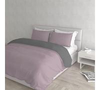 Natural Colour Duvet Cover Set, Antique pink/Smoky gray, Double