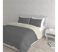 Natural Colour Duvet Cover Set, Smoke gray/Cream, Double