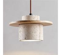 Natural Concrete Pendant Light - Adjustable Modern Hanging Ceiling Lamp for Kitchen Island, Dining Room & Living Room - Minimalist Nordic Wabi-Sabi Lighting Fixture (A)