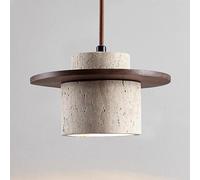 Natural Concrete Pendant Light - Adjustable Modern Hanging Ceiling Lamp for Kitchen Island, Dining Room & Living Room - Minimalist Nordic Wabi-Sabi Lighting Fixture (B)