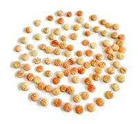 Natural Coral Flower Carving Loose Gemstone, Round Shape, Peach and Cream, 6mm-7mm (2)