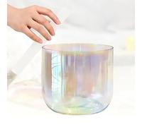 Natural Cosmic Light Singing Bowl, 432Hz Quartz Chakra Bowl with Free Acrylic Striker & O-ring, Sound Bowl for Sound Healing, Therapy, Meditation, Improve energy, Size : 8 Inch