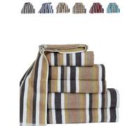 Natural Cotton Bath Sheet Mocha 6 Threads Combed Stripe Royal Victorian Flossy Stripe Salon