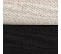 Natural Cotton Canvas Fabric,10oz Black & Ecru, by Neotrims. for Embroidery, Painting. Medium Weight Light Upholstery 150cms Wide. [Ecru, Canvas 297gsm, Fat Squ 50x50cm]