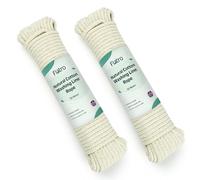 Natural Cotton Clothes Line for Outside | Strong Braided Washing Line Rope (2 Pack) 30m/99ft x 5.5mm Thick Tear Resistant Clothes lines for Outside | Washing Lines Outdoor | 130kgs Pulling Force Rope
