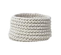 (Natural) Cotton Knitted Round Storage Basket, 37 x 21 cm