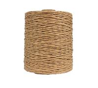 Natural Cotton Rayon Raffia Yarn for Brown Crochet Summer Sun Hat, Beach Bag, Raffia Ribbon Crochet Straw Knit Yarns, Knitting Craft Packing Twine Materials,280 Meters/306 Yards