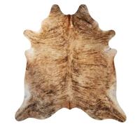 Natural Cow Leather Light Brindle Brown White Cowhide Hairon Home Decor Rug | Ideal for Living Rooms, Bedrooms & Offices