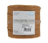 Trimits Natural Crafting Cotton Twisted Macramé Cord, Ochre, 4mm x 87m