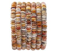 Natural Crazy Agate Disk Stone Spacer Beads 6x2mm 38cm/str Flat Rondelle Loose Semi Gemstone Caps for Making Bracelets Necklace
