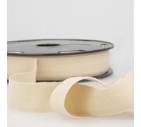 Natural/Cream 3m 100% Cotton Tape - Soft, Flexible Binding for Bunting, Aprons & Crafts - 25mm Wide - Packaged Cut Length, no Joins
