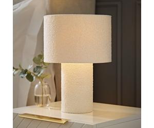 Natural Cream Boucle Table Lamp Lampshade Textured Bedroom Living Room Light