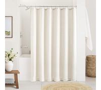 Natural Cream Linen Shower Curtain Country Boho Farmhouse Bathroom Decor Beige Shower Curtains 78 Inches Long for Bathroom Neutral Cloth Textured Fabric Bath Drapes with Hooks Ivory 78 Inch Length