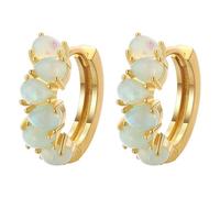 Natural Cream Moonstone Ear Rings: Engraved design, unique and trendy golden ear studs, gift for ladies