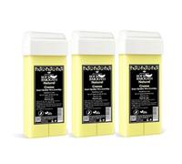 Natural Creme Wax Cartridge for Hair Removal - 100g Roll-On Depilatory Wax by Eternal Beauty | For All Skin & Hair Types | Vegan, Easy to Use, Professional Waxing Refill for Wax Heater Pack Of 3