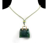 Natural Crystal Agate Stone Pendant Necklace Colorful Woven Cord Long Sweater Chain Jewelry, 2.2*2.5 CM, Obsidian, No Gemstone