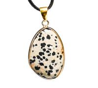 Natural Crystal Amethyst Water Drop Pendant with Gold-Edged Tiger Eye and Lapis Lazuli Rough Stone Necklace(Speckledstone)