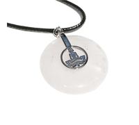 Natural Crystal Amethyst Yoga Pendant with Safety Buckle - Rose Quartz & Obsidian Lotus Design(Whitecrystal)