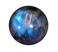 Natural Crystal Ball Orange Moonstone Polished Ball Decorative Sphere with Wood Stand Crystals Ball Stone,50mm