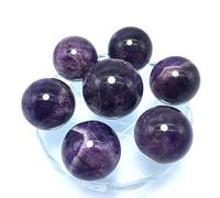 Natural Crystal Ball Sphere with Seven-Star Array Glass Stand, Lucky Ball for Reiki, Energy Crystal, Meditation, Home Decoration, Palm Stones, Gift, Ornaments,Amethyst