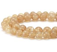 Natural Crystal Beads for Jewelry Making,6mm Gold Rutilated Quartz Polished Round Smooth Stone Beads,Genuine Real Stone Beads for Bracelet Necklace 15 Inch(Gold Rutilated Quartz,6mm)