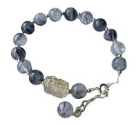 Natural Crystal Bracelet Black/Gold Rutilated Quartz Feng Shui Lucky Pi Xiu/Pi Yao Charm Pendant 8mm Beaded Bracelet Talisman for Lover Wealth Money Good Luck Prosperity,A Cinnabar