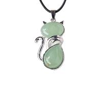 Natural Crystal Cats Pendant Necklace Delicate Crystal Cats Pendant Necklace With Spiritual Symbolism For Fashion Lover Beloved Female Jewelry