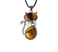 Natural Crystal Cats Pendant Necklace Delicate Crystal Cats Pendant Necklace With Spiritual Symbolism For Fashion Lover Beloved Female Jewelry
