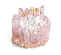 Natural Crystal Chip Resin Demagnetizing Bowl Ornament White Yellow Flameless Aroma Diffuser Stone 100g(Rose)