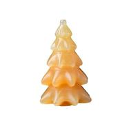 Natural Crystal Christmas Tree Sculpture - Handcrafted Crystal Tree Figurine, Holiday Decorative Crystal Art(Yellowsquaresolution)