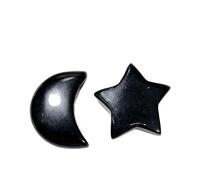Natural Crystal Crescent Moon & Star Stones - Polished Gemstone Charms for Crafts, Multi-Color Assortment, No Holes(Blue Aventurine)(19)