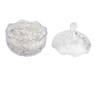 Natural Crystal Crushed Stone Set and Glass Bowls, Clear Quartz, Rose Quartz, Citrine, and Purple Crystals for Meditation, Yoga, Jewelry Making, Home décor (White, 400g)