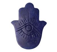 Natural Crystal Devil's Eye Carving Fatima Hamsa Hand Stone Craft -Sodalite