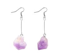 Natural Crystal Earrings Irregular Natural Stone Hook Drop Earrings Women's Long Tassel Hook Earrings Banquet Wedding Engagement