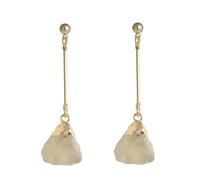 Natural Crystal Earrings Irregular Natural Stone Hook Drop Earrings Women's Long Tassel Hook Earrings Banquet Wedding Engagement