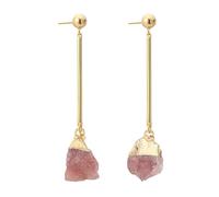 Natural Crystal Earrings Irregular Natural Stone Hook Drop Earrings Women's Long Tassel Hook Earrings Banquet Wedding Engagement