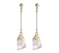 Natural Crystal Earrings Irregular Natural Stone Hook Drop Earrings Women's Long Tassel Hook Earrings Banquet Wedding Engagement
