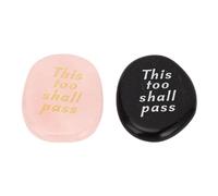 Natural Crystal Engraved Palm Stones, This Too Shall Pass Pattern, 2 Pieces
