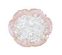 Natural Crystal Flower Bowl Treasure Basin Epoxy Chips Demagnetizing Bracelet Storage Box Ornament(Rose)