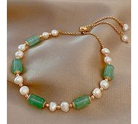Natural Crystal Freshwater Pearl Bracelet Feng Shui Amulet Jade Bangle Luxurious Vacation Style Chakra Stone Wealth Bracelet Tranquility Luck Money/2004