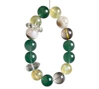 Natural Crystal Gemstone Bracelet for Men and Women | Clear Quartz, Green Fluorite, White Phantom, Citrine | Luxury Multi-Gemstone Energy Jewelry