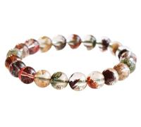 Natural Crystal Gemstone Bracelet - Four Seasons Phantom Quartz | Handcrafted Energy Bead Jewelry for Men and Women | Vintage Style with Healing Properties(9~10mm)